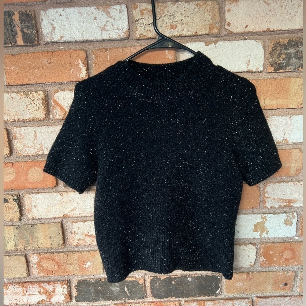 Sandro Paris Metallic Shimmer Steven knit crop top - Picture 3 of 10